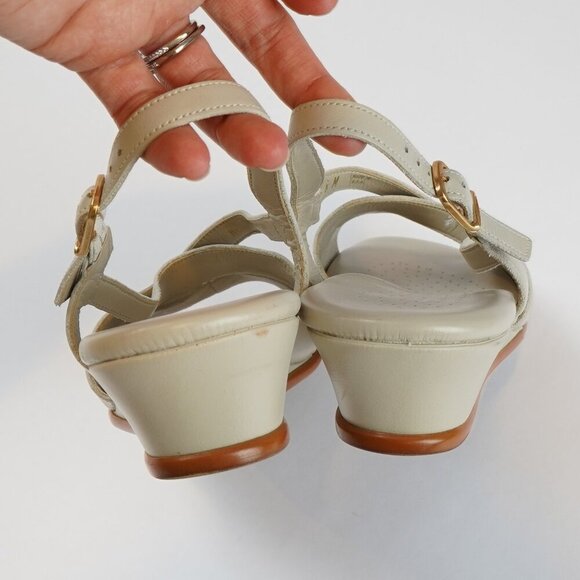 SAS Caress Cross Strap Wedge Sandal Bone White Tripad Comfort - Size 8 - Picture 4 of 6